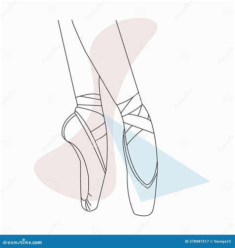 Women S Legs in Pointe Shoes. Ballet Foot Position Stock Vector ...