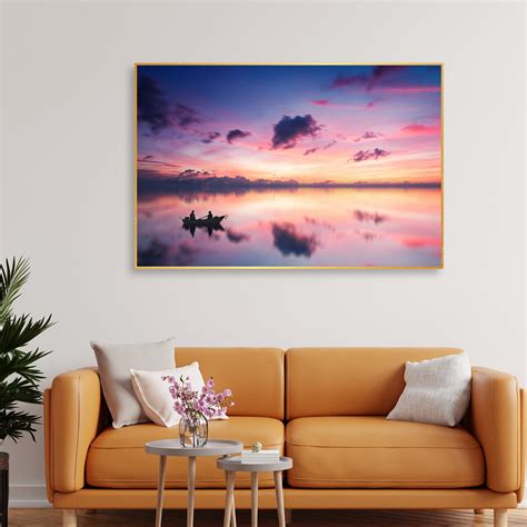 Sunset View of Horizon Floating Canvas Wall Painting – Vibecrafts