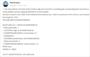 Using Checksum SQL Server 的图像结果