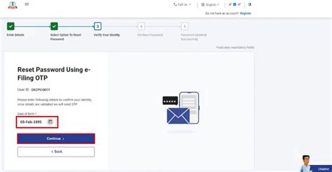 Reset Your Password User Manual | Income Tax Department