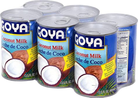 Goya Foods Coconut Milk 13.5oz (Pack of 6) - Rich and Creamy Coconut ...