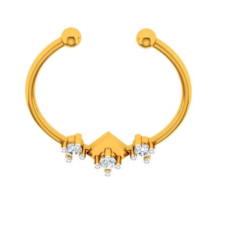 18KT Diamond Studded Gold Nath Designs For Bridal Makeover - PC Chandra