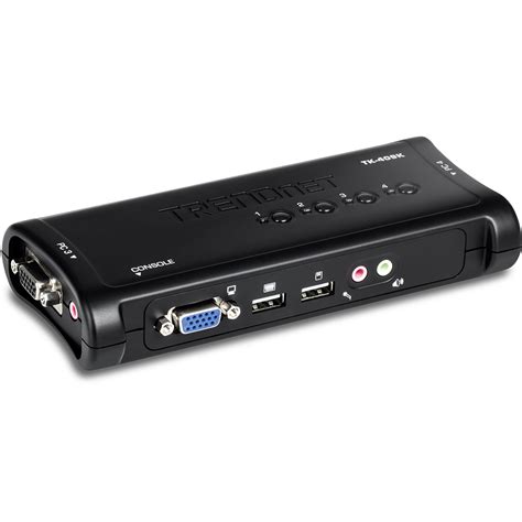 Switch KVM USB de 4 puertos con audio - TRENDnet TK-409K