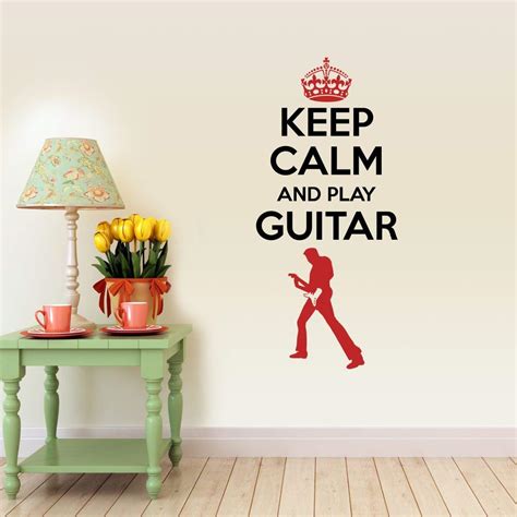 Asian Paints Wall-Ons, Keep Calm Guitar Decal, PVC Vinyl Decorative ...