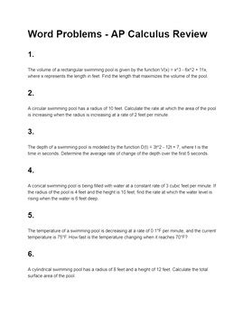 Image result for Calculus Word Problems