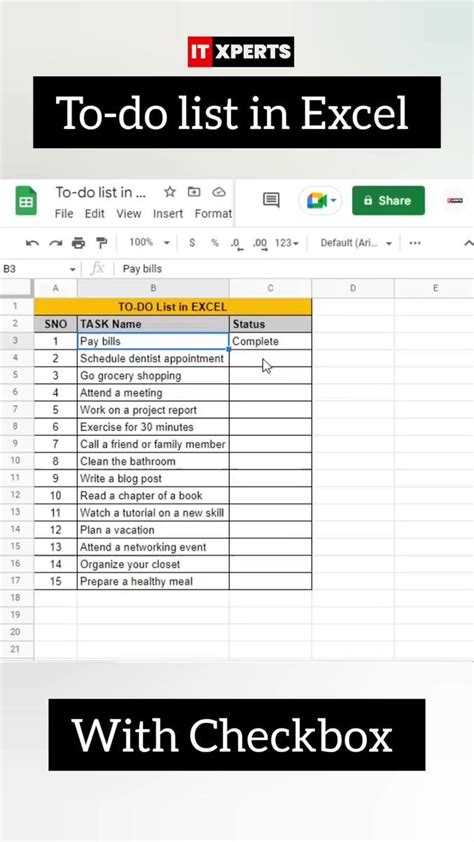 Image result for Creating Task List In Excel