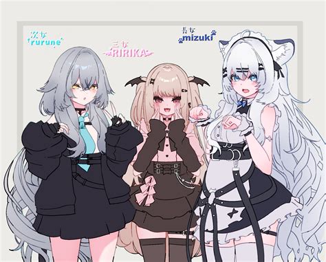 rurune, mizuki, and ririka (vrchat) drawn by huoxing_jiuzai | Danbooru