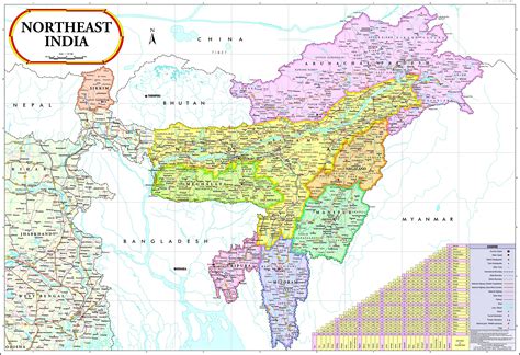 North East India Map English 70 X 100 Cm Laminated | Desertcart INDIA