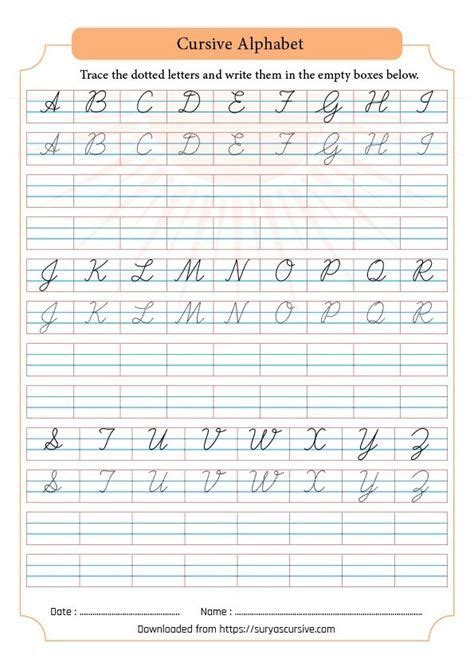 Cursive Writing A to Z: Practice Sheets for Capital and Small Letters