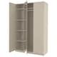 PAX / FORSAND/ÅHEIM wardrobe combination, grey-beige/mirror glass ...