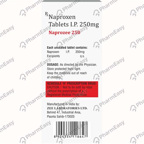 Buy Naprozee 250 MG Tablet (10) Online at Flat 15% OFF | PharmEasy