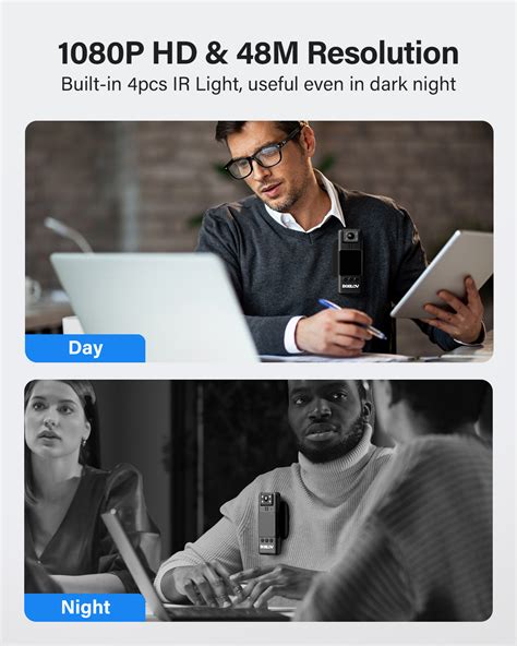 BOBLOV A23 64GB Mini Guard Cam, 180° Rotate BodyCam, Night Vision, 108