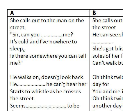 Song Worksheet: Another Day In Paradise by Phil Collins