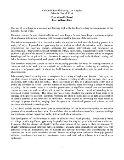 Image result for MSW Process Recording Example