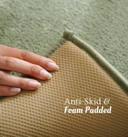 Classic Knitted Border Foam Padded Bathmat - Moss Sage – Paudhahome