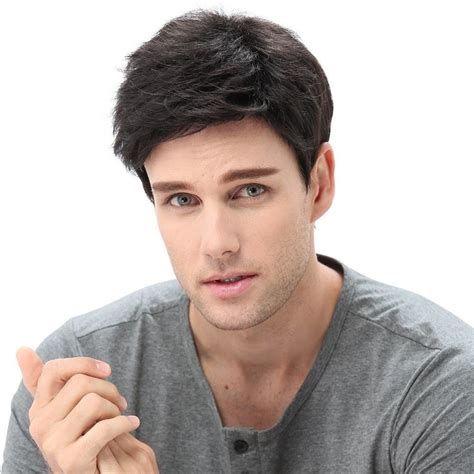 STfantasy 12 Handsome Short Natural Black Curly Men Wigs?Tangle Free ...