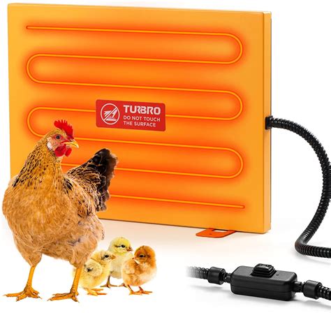TURBRO 200W Chicken Coop Heater, Aluminum Radiant Heat, Lightweight, 2 ...