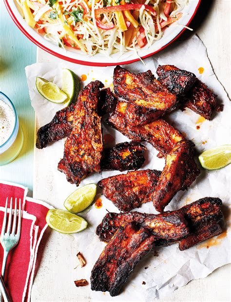 Jerk pork belly with mango slaw recipe | Sainsbury`s Magazine