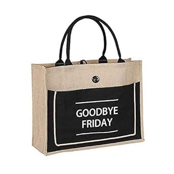 JOLLQUE Jute Beach Tote for Women, Reusable Grocery Shopping Bag with ...