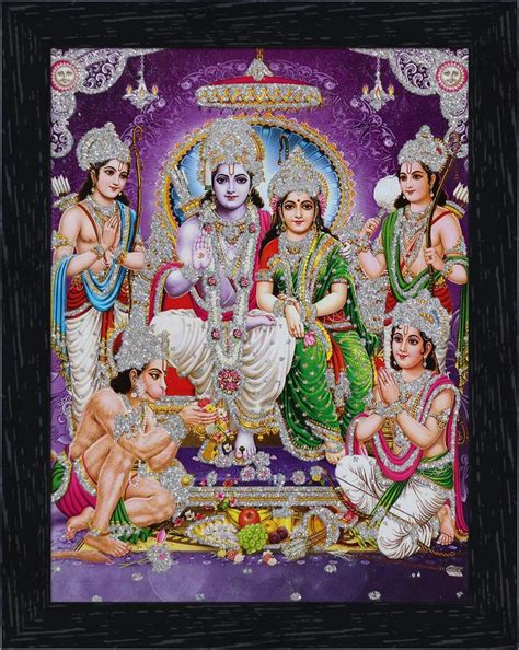Avercart Lord Rama with Sita - Shree Ram Darbar Poster 5x7 inch Framed ...