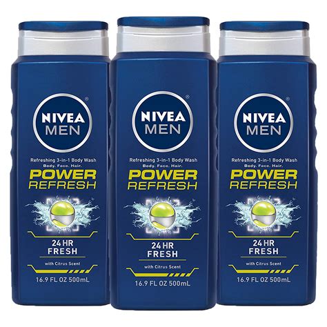 Amazon.in: Buy NIVEA Men Power Refresh Body 3-in-1 Wash - Face, Body ...