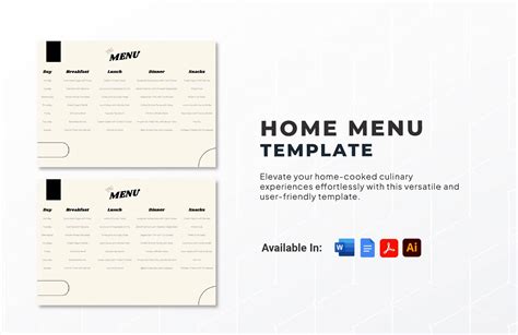 Free 19 Blank Menus Templates In Ai Ms Word Pages Psd