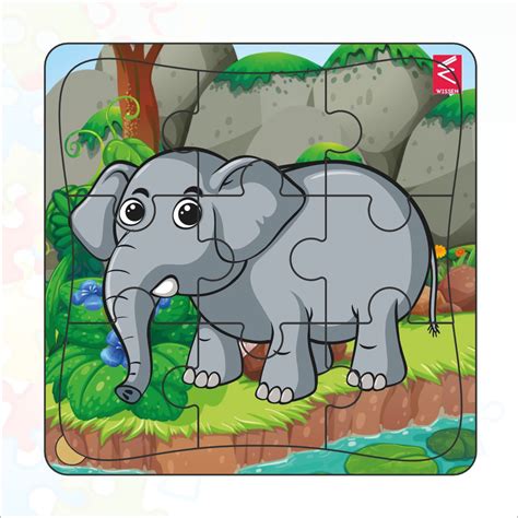 Wooden jigsaw Puzzle- 6*6 inch Elephant Theme – Wissen Products