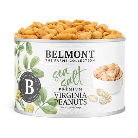 Belmont Peanuts Gourmet Sea-Salted DHF10 Virginia Peanuts, 25 oz | Only 3 Simple Ingredients, No ...