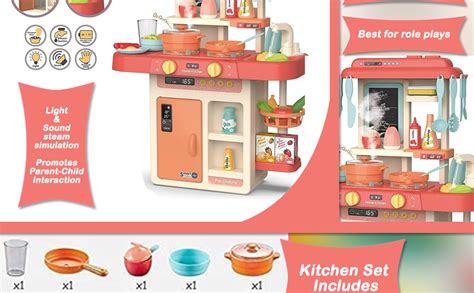 Buy Storio Toys Kitchen Set for Kids Girls Big Cooking Set Light and ...