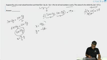 [Video] Suppose f(x, y) is a real-valued function such that f(3x + 2y ...