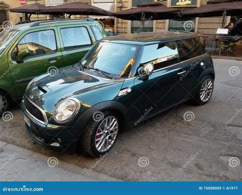 Dark green Mini Cooper car editorial stock image. Image of architecture - 75008009