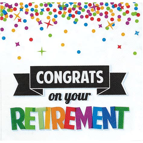 Congrats on your Retirement Large Napkins / Serviettes (Pack of 16) - Discount Party Supplies