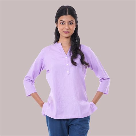 Lilac Solid Short Kurti – Swag Sanskriti