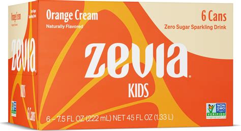 Amazon.com: Zevia Kidz Sparkling Drink, Orange Cream, 7.5 Ounce (Pack of 6)