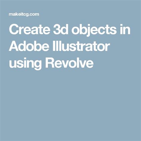 Image result for Illustrator CC 3D Revolve Tutorial
