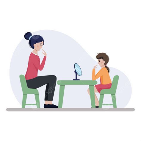 Speech Therapist Vector Art PNG, Girl Performs Tasks With Speech ...