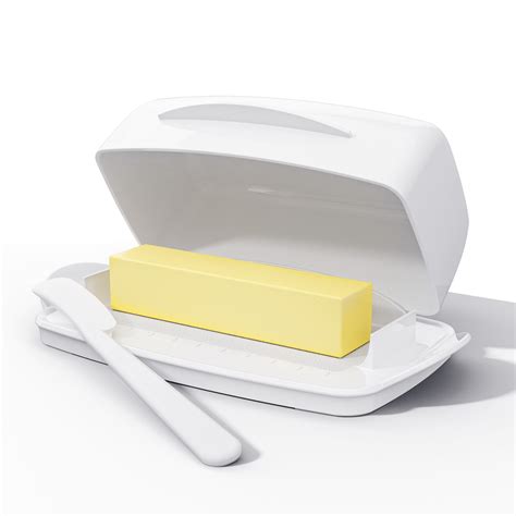 Soul Creat White Butter Dish with Flip Top Lid, Spreader, and Storage ...