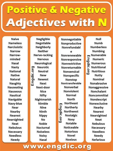 Positive adjectives starting with n - Artofit