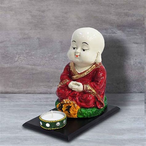 Buy Miniature Red Baby Monk Buddha Showpiece – Exclusive Kitchen Must-Have!