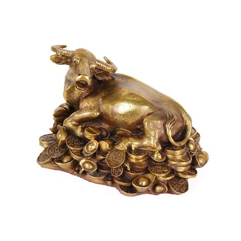 Buy Brass Wall Street Bull Statue Feng Shui Fortune Sculpture Copper ...