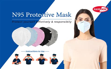 Sassoon® BIS Approved N95 Face Mask for Men & Women (Multi, Pack of 5 ...