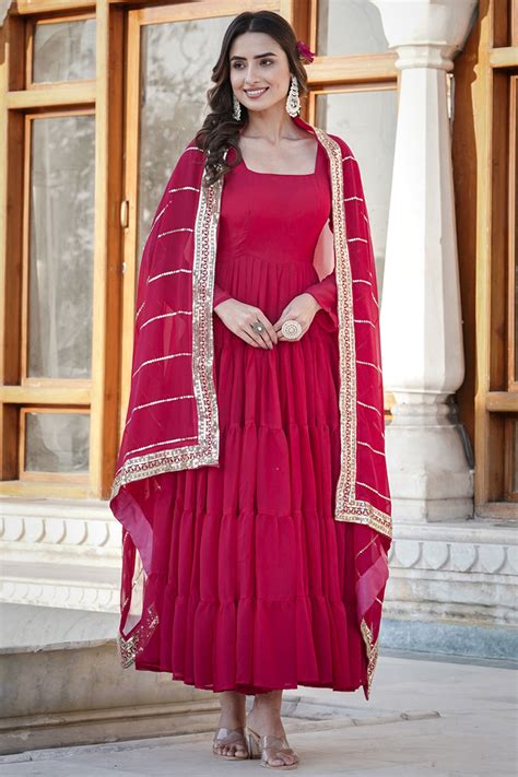 Buy Rani Color Function Wear Captivating Readymade Long Gown In ...