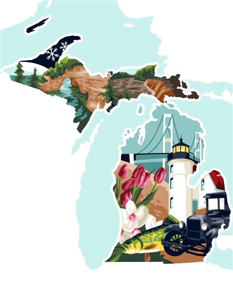 Michigan - full state paint by number kit — GRAY DUCK ART