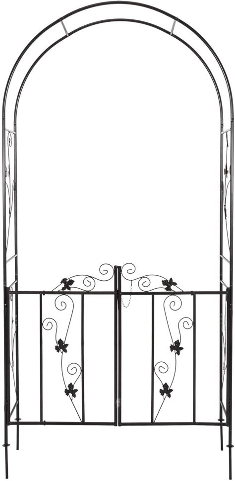 Buy Kinsunny Outdoor Metal Garden Arbors with Gate Door 7’ H x 3’7’’ W ...