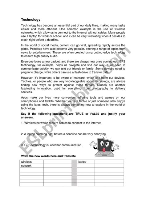 Technology Life Worksheet 的图像结果
