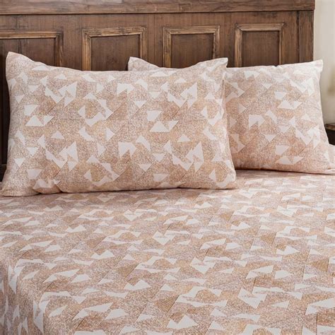 Buy MASPAR Eclectic Geo Cotton 200TC Geometric Print 3Pcs King Bedsheet ...
