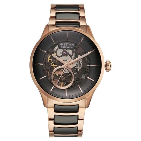 Buy Online Titan Ceramic Fusion Automatic Black Dial Rose Gold Dual ...