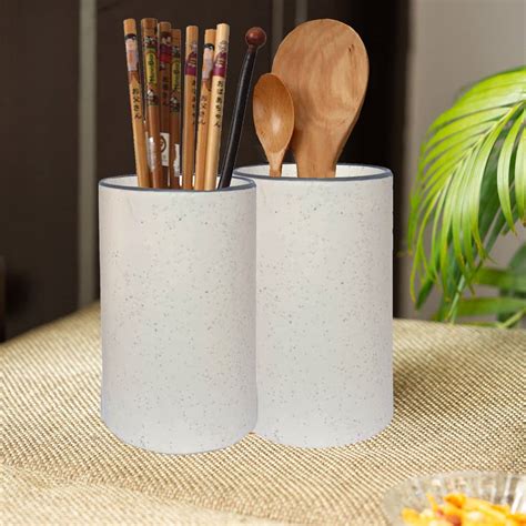 PSS Ceramic Cutlery Holder for Dining Table Glossy Grey Color Set ...