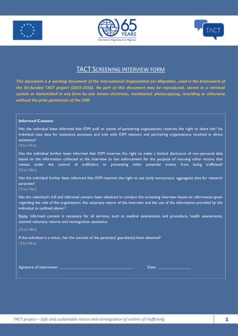 Image result for First Screening Interview Asylum Template