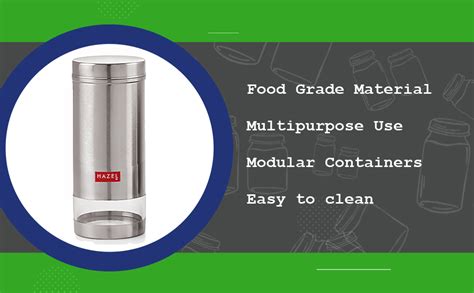 Buy HAZEL Stainless Steel Tea Coffee Sugar Containers I Ideal for ...